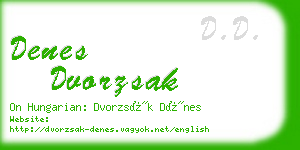 denes dvorzsak business card